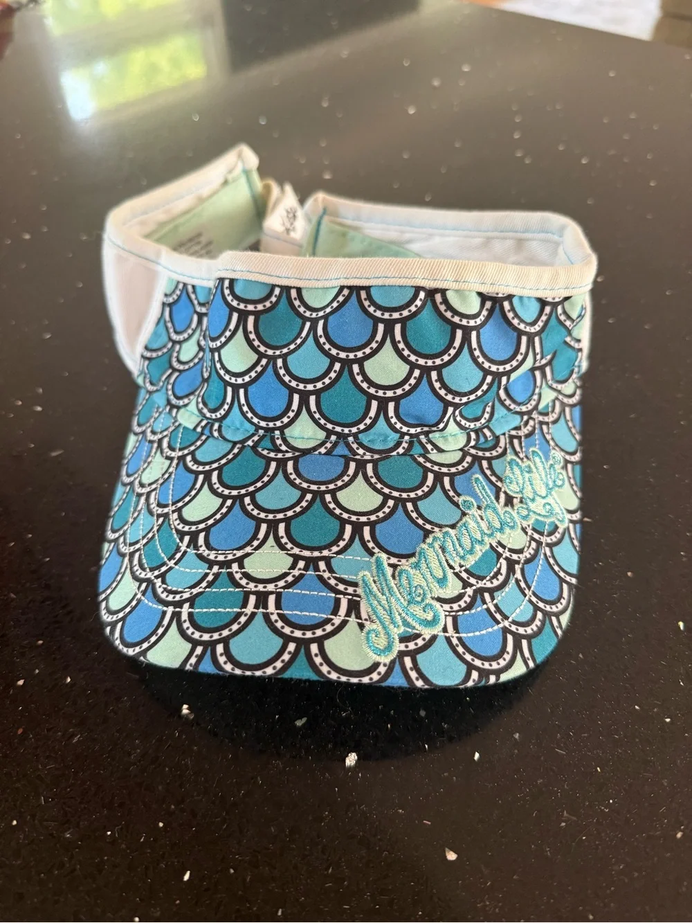 Girls' Blue Teal Patterned Mermaid Life Visor